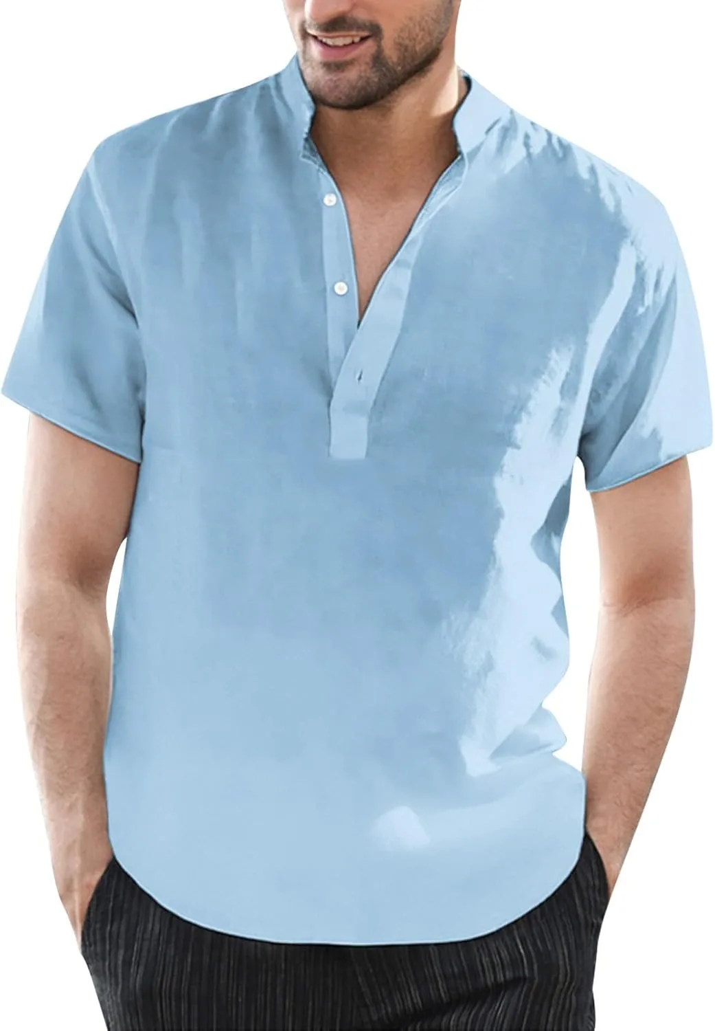 Мужская легкая хлопковая льняная футболка с коротким рукавом Henley ESKNAS
Мужская легкая хлопковая льняная футболка с коротким рукавом Henley ESKNAS