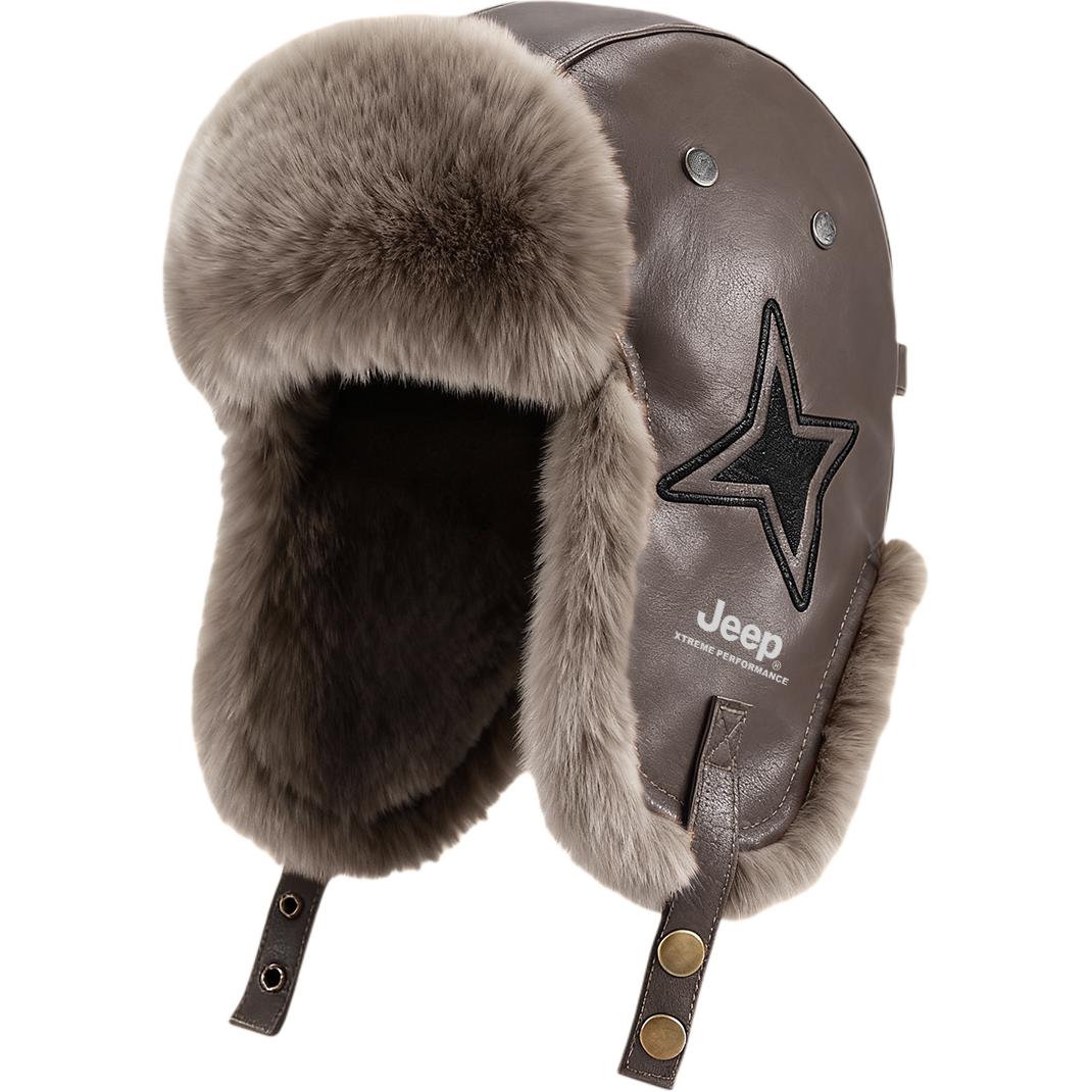 Кожаная шапка-ушанка Unisex Jeep, темно-серый-stars
Кожаная шапка-ушанка Unisex Jeep, темно-серый-stars