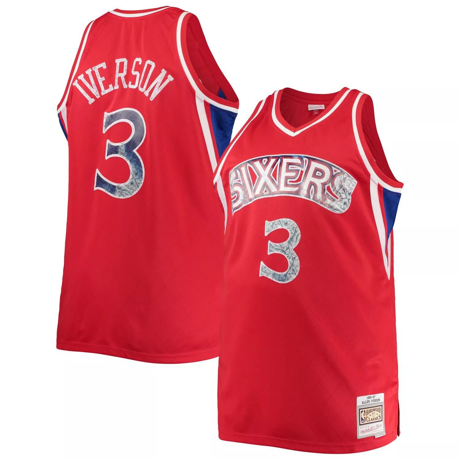 Мужская майка НБА Mitchell & Ness Allen Iverson Red Philadelphia 76ers Big & Tall 1996-97 годов с бриллиантами и 75-летием НБА Diamond Swingman
Мужская майка НБА Mitchell & Ness Allen Iverson Red Philadelphia 76ers Big & Tall 1996-97 годов с бриллиантами и 75-летием НБА Diamond Swingman