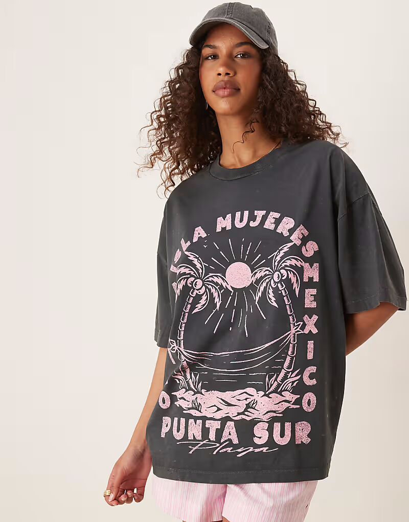 Футболка свободного кроя ASOS DESIGN с принтом пальмы в мексиканском стиле в стираном угольном цвете
Футболка свободного кроя ASOS DESIGN с принтом пальмы в мексиканском стиле в стираном угольном цвете