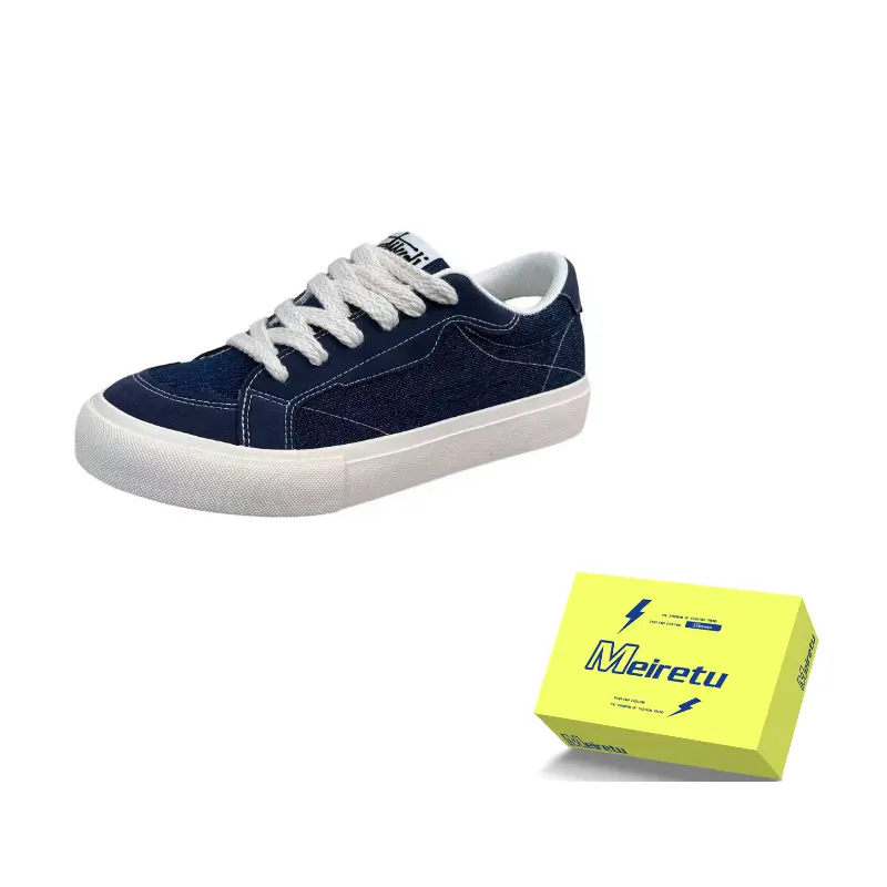 Meiretu Антискользящие износостойкие низкие скейтерские кеды мужские - деним синий, цвет Denim Blue
Meiretu Антискользящие износостойкие низкие скейтерские кеды мужские - деним синий, цвет Denim Blue