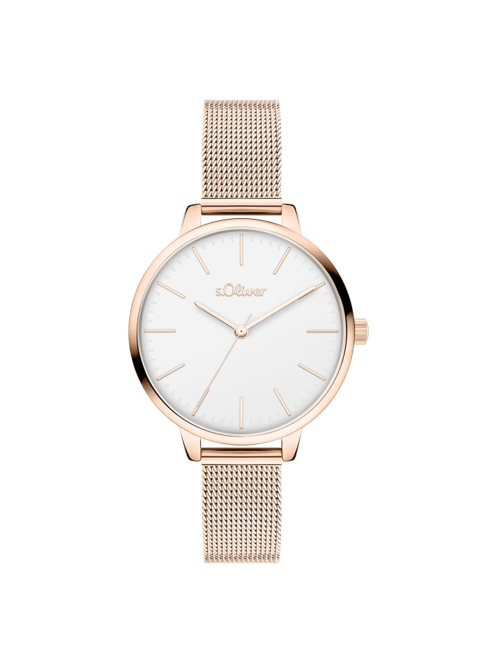 s.Oliver Вневременные наручные часы с сетчатым ремешком цвета розового золота
s.Oliver Вневременные наручные часы с сетчатым ремешком цвета розового золота
