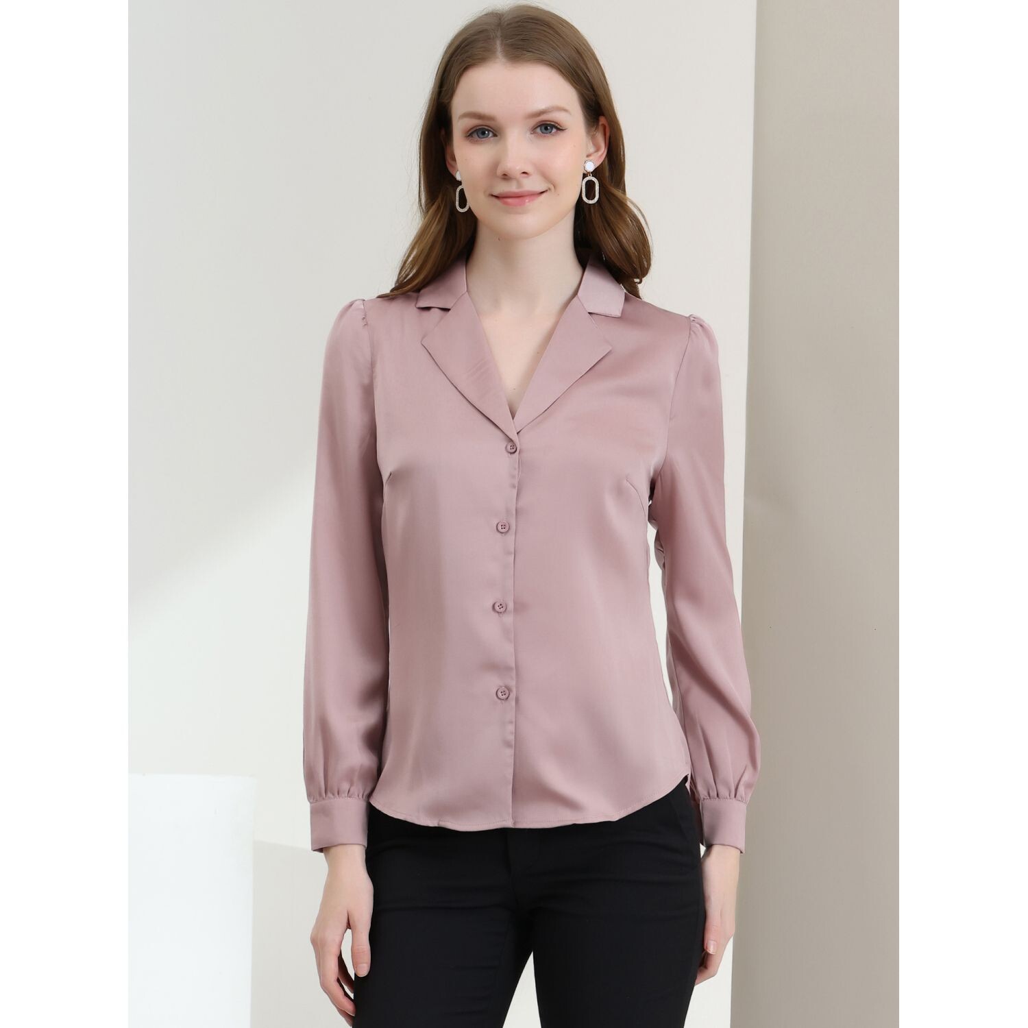 Женская элегантная блузка с воротником на день Святого Патрика, офисная атласная рубашка на пуговицах с длинными рукавами ALLEGRA K, черный
Женская элегантная блузка с воротником на день Святого Патрика, офисная атласная рубашка на пуговицах с длинными рукавами ALLEGRA K, черный