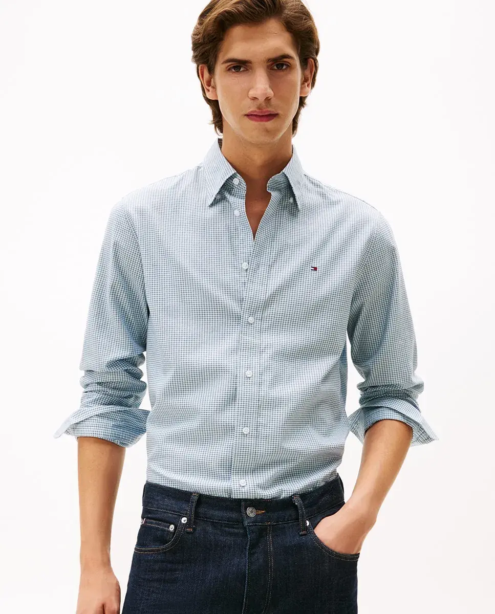 Мужская рубашка с принтом, стиль Оксфорд Tommy Hilfiger, светло-голубой
Мужская рубашка с принтом, стиль Оксфорд Tommy Hilfiger, светло-голубой