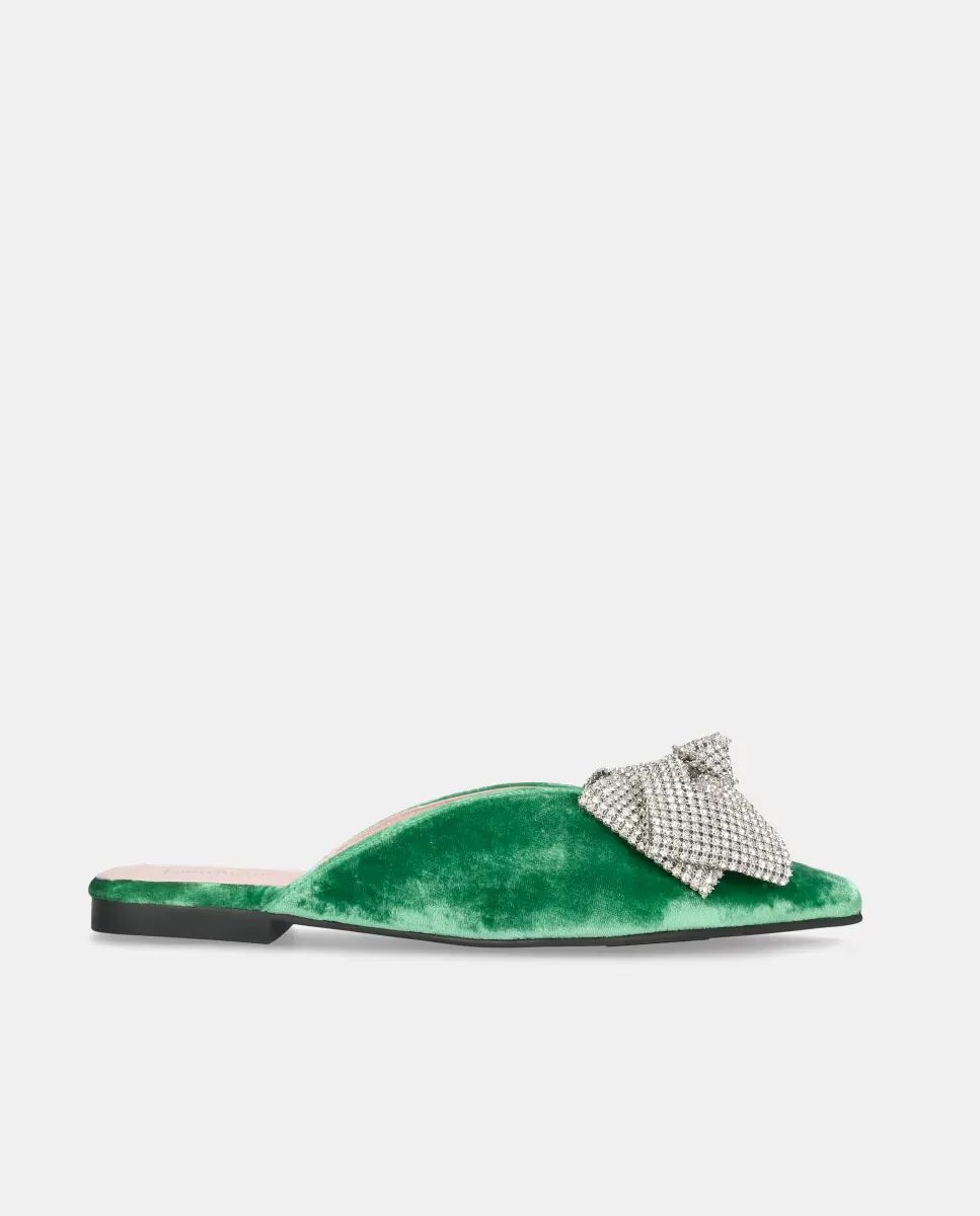 Женские мюли Yvette из зеленого бархата с бантом из стразов Pretty Ballerinas, цвет Verde Militar
Женские мюли Yvette из зеленого бархата с бантом из стразов Pretty Ballerinas, цвет Verde Militar