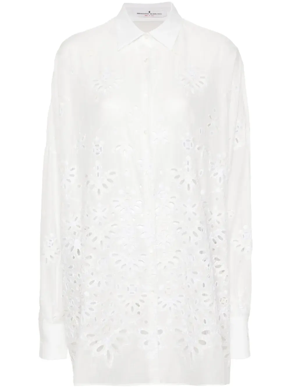 Рубашка с английской вышивкой Ermanno Scervino, белый
Рубашка с английской вышивкой Ermanno Scervino, белый