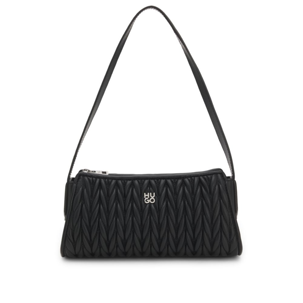 Текстурированная сумка-хобо с логотипом в несколько рядов HUGO, черный
Текстурированная сумка-хобо с логотипом в несколько рядов HUGO, черный