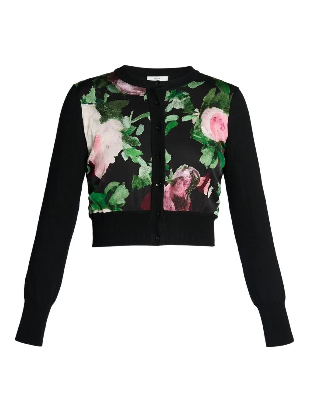 Шерстяной кардиган с цветочным принтом ERDEM, черный 
Шерстяной кардиган с цветочным принтом ERDEM, черный