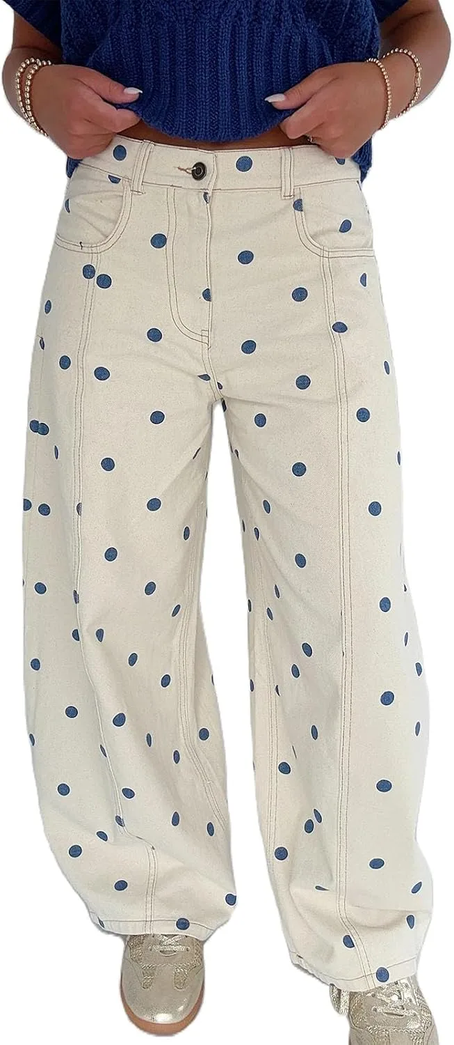 Женские джинсы в горошек Mid Rise Wide Leg с карманом Muineobuka
Женские джинсы в горошек Mid Rise Wide Leg с карманом Muineobuka