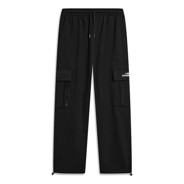 Штаны с логотипом скейтборда брюки-карго Li-Ning, черный 
Штаны с логотипом скейтборда брюки-карго Li-Ning, черный