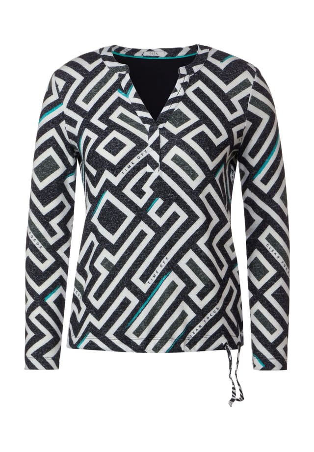 Рубашка-Туника с рисунком в виде разреза на шее Cecil, черный
Рубашка-Туника с рисунком в виде разреза на шее Cecil, черный