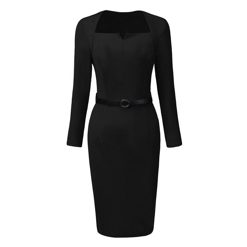 Элегантное офисное платье для женщин, облегающее платье-карандаш с вырезом сердечком и поясом ALLEGRA K, черный
Элегантное офисное платье для женщин, облегающее платье-карандаш с вырезом сердечком и поясом ALLEGRA K, черный