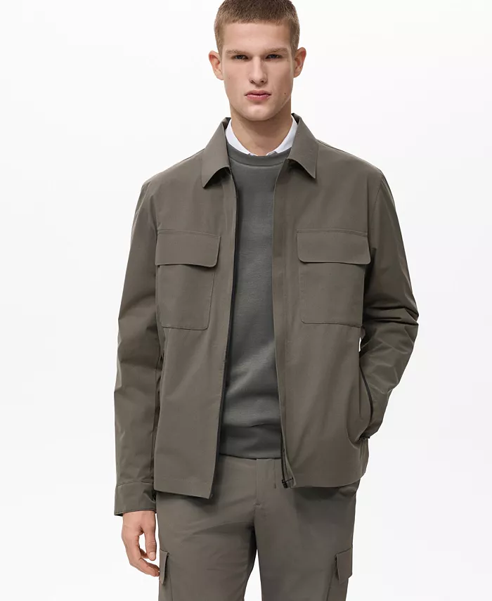 Мужская водоотталкивающая куртка с карманами MANGO, зеленый
Мужская водоотталкивающая куртка с карманами MANGO, зеленый