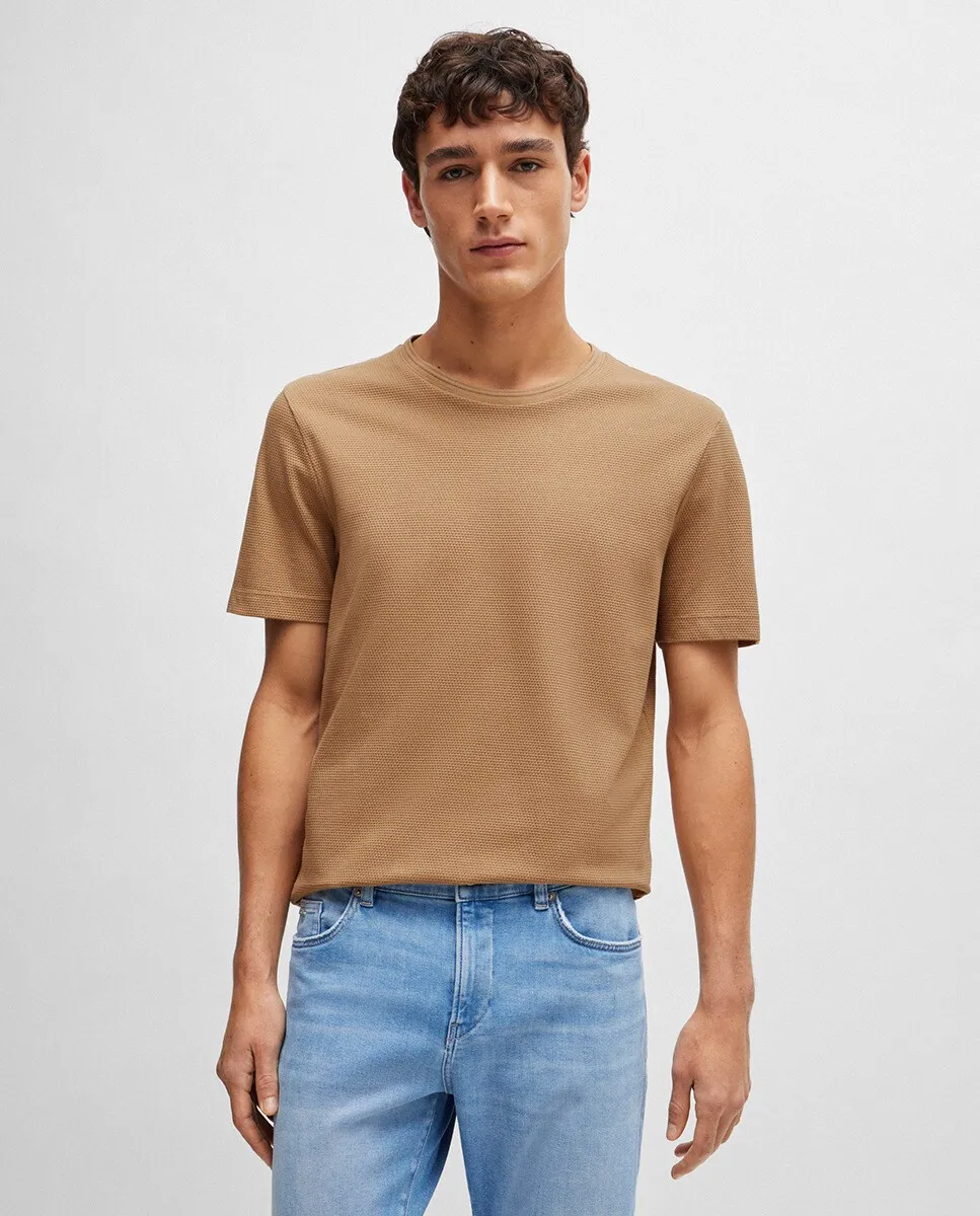 Футболка из смесового хлопка с пузырьковой жаккардовой структурой Boss, коричневый
Футболка из смесового хлопка с пузырьковой жаккардовой структурой Boss, коричневый