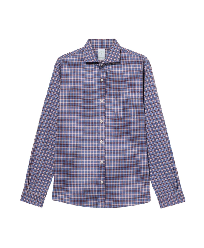 Приталенная клетчатая хлопковая фланелевая рубашка с воротником на пуговицах. Brooks Brothers, синий
Приталенная клетчатая хлопковая фланелевая рубашка с воротником на пуговицах. Brooks Brothers, синий