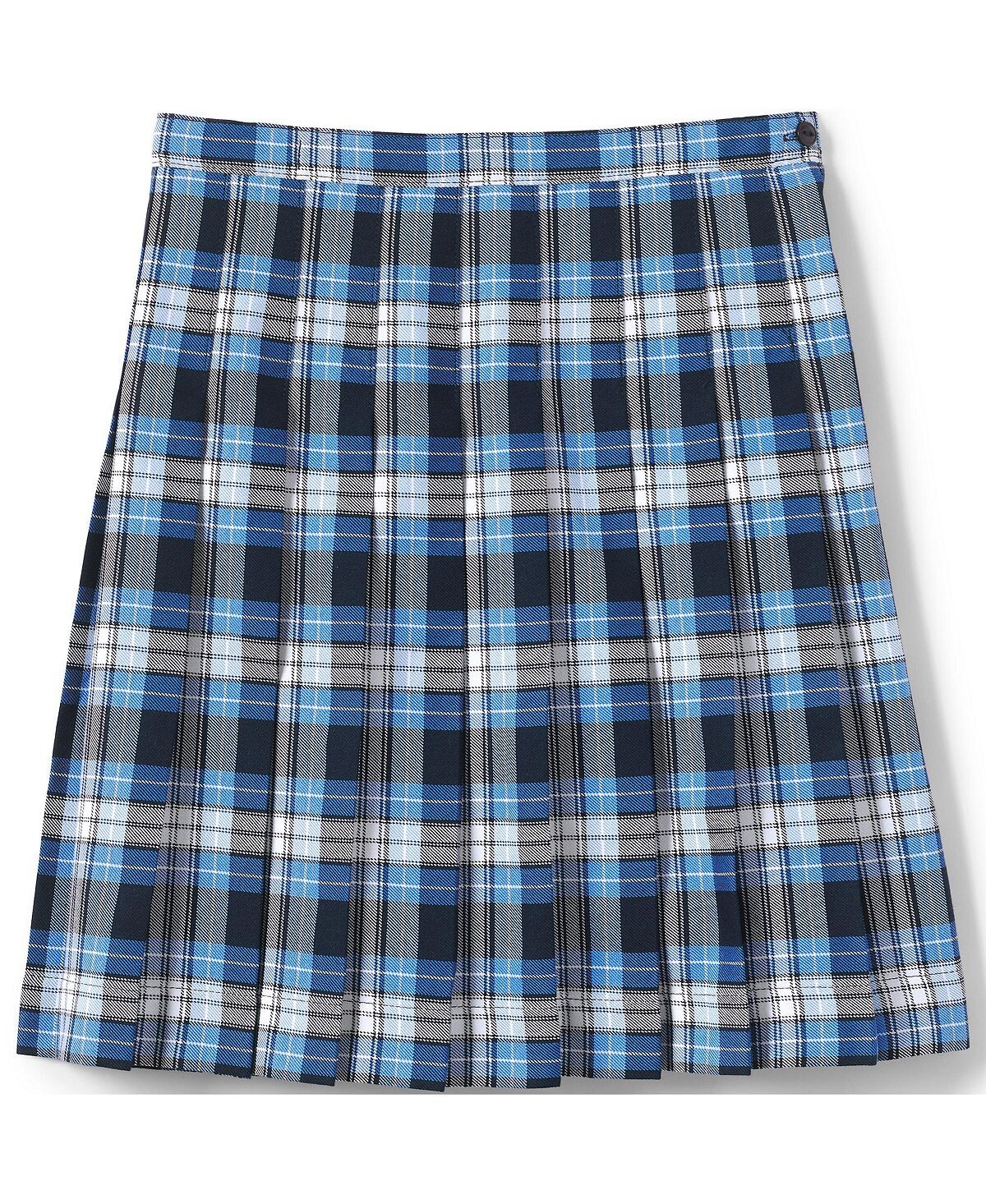 Школьная форма для девочек, клетчатая плиссированная юбка ниже колена Lands' End