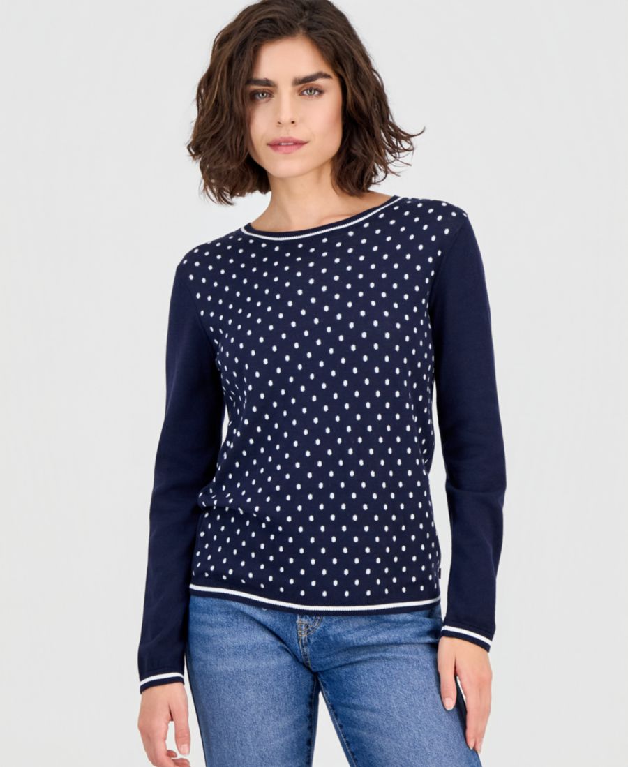 Женский хлопковый свитер с круглым вырезом в горошек Nautica Jeans, Night Sky/ Ivory
Женский хлопковый свитер с круглым вырезом в горошек Nautica Jeans, Night Sky/ Ivory