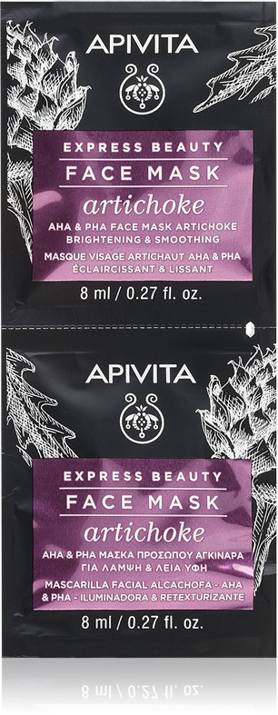 Экспресс-Красота, осветляющая маска для лица с артишоком, интенсивно увлажняющая маска с AHA-кислотами Apivita, 2× 8 мл
Экспресс-Красота, осветляющая маска для лица с артишоком, интенсивно увлажняющая маска с AHA-кислотами Apivita, 2× 8 мл