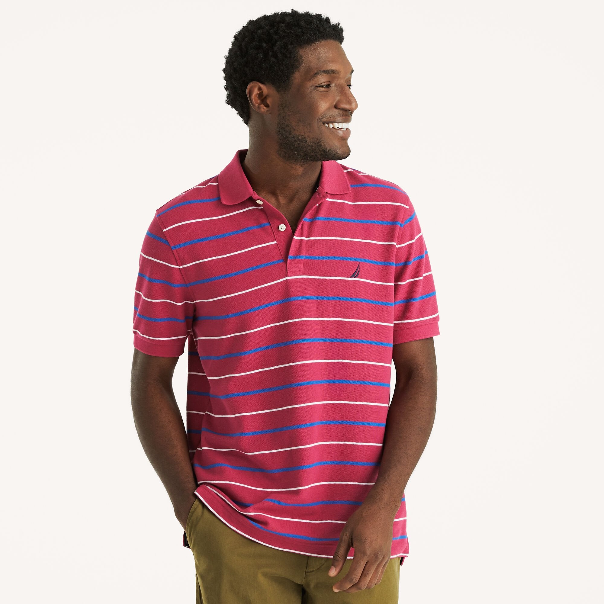 Мужская классическая рубашка-поло в полоску Nautica, цвет deep fuschia
Мужская классическая рубашка-поло в полоску Nautica, цвет deep fuschia