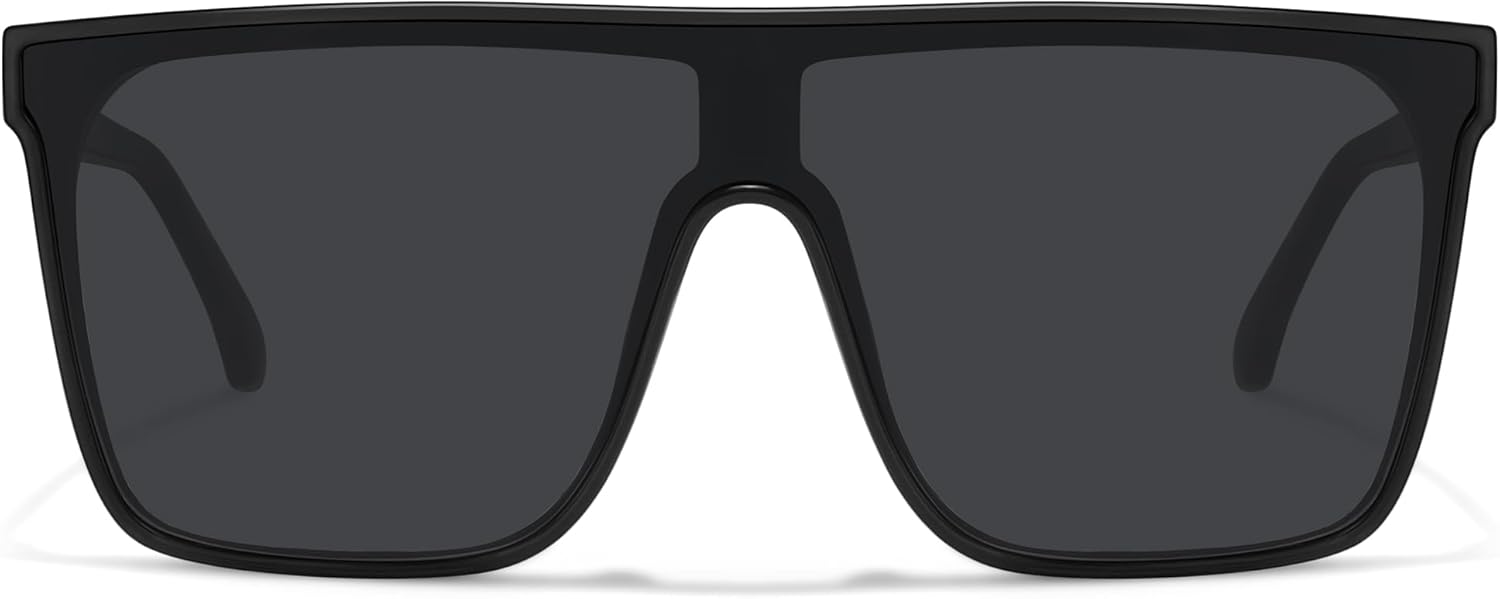 Модные квадратные солнцезащитные очки большого размера для женщин и мужчин в стиле ретро с плоской верхней частью, солнцезащитные очки-щиток с защитой от УФ-излучения, цельная линза Fozono, Black Frame/Gray Lens
Модные квадратные солнцезащитные очки большого размера для женщин и мужчин в стиле ретро с плоской верхней частью, солнцезащитные очки-щиток с защитой от УФ-излучения, цельная линза Fozono, Black Frame/Gray Lens