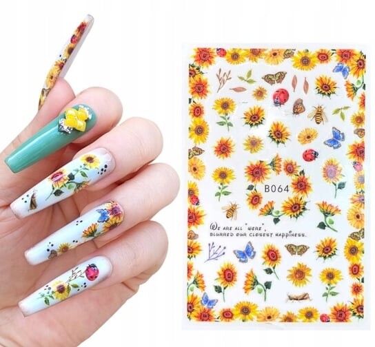 Наклейки для украшения ногтей «Подсолнухи» B-064, Frezarkowo
Наклейки для украшения ногтей «Подсолнухи» B-064, Frezarkowo