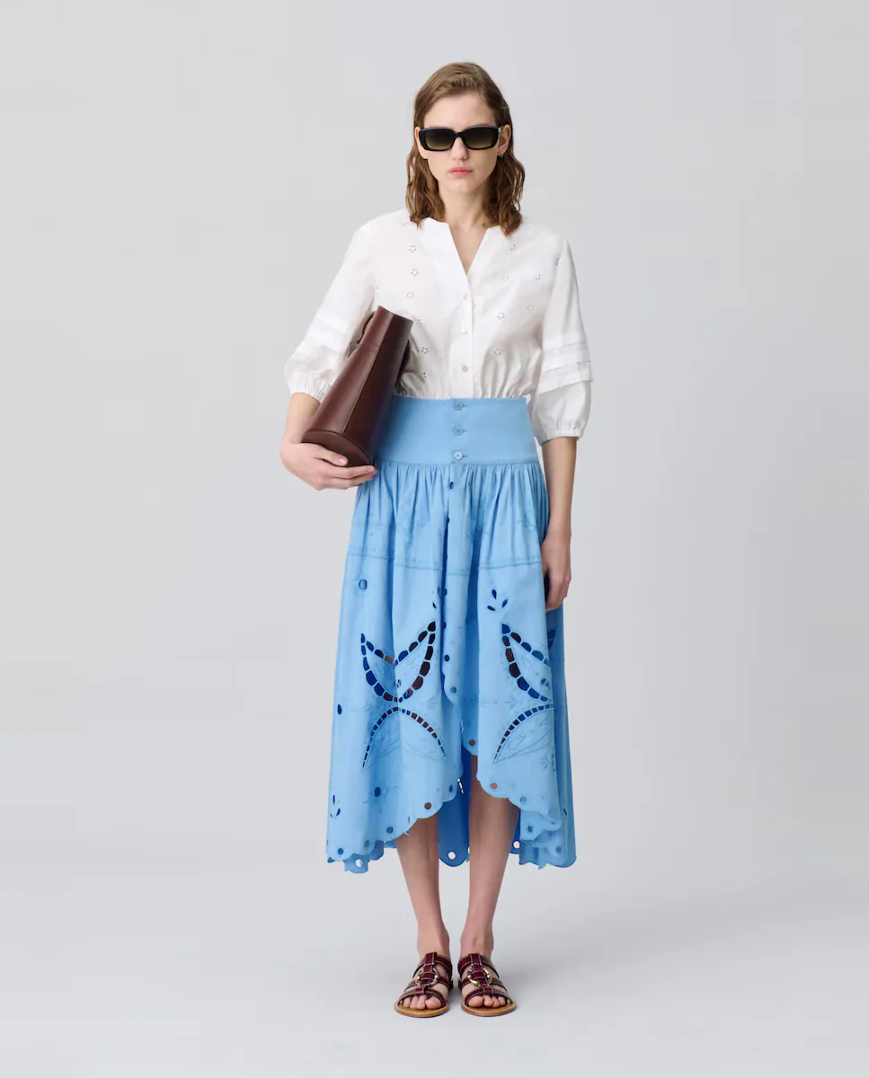 Юбка миди с вышивкой Claudie Pierlot, светло-голубой
Юбка миди с вышивкой Claudie Pierlot, светло-голубой