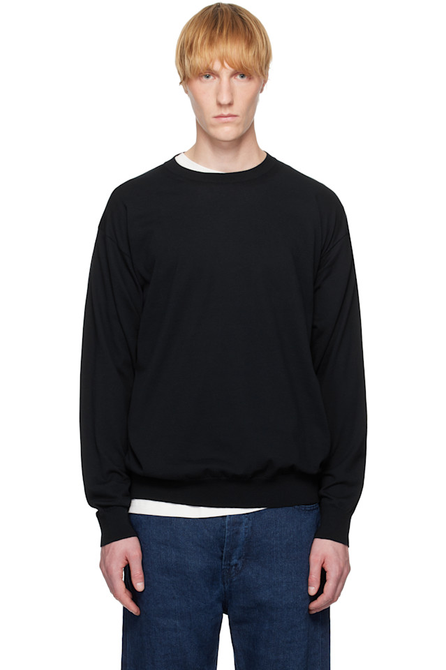 Свитер из суперплотной хлопковой пряжи Auralee, синий
Свитер из суперплотной хлопковой пряжи Auralee, синий