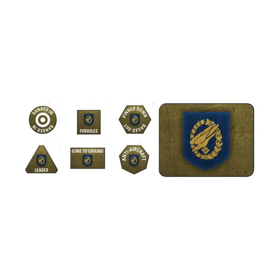 Жетоны и цели Fallshirmjager, Flames of War - WWII - Dice, Gaming Aids, Paints & Brushes (4th Edition)
Жетоны и цели Fallshirmjager, Flames of War - WWII - Dice, Gaming Aids, Paints & Brushes (4th Edition)