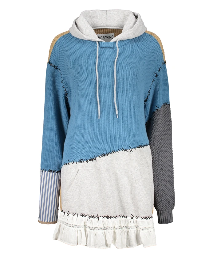 Объемный пуловер в рубчик с кружевной отделкой Moschino, синий
Объемный пуловер в рубчик с кружевной отделкой Moschino, синий