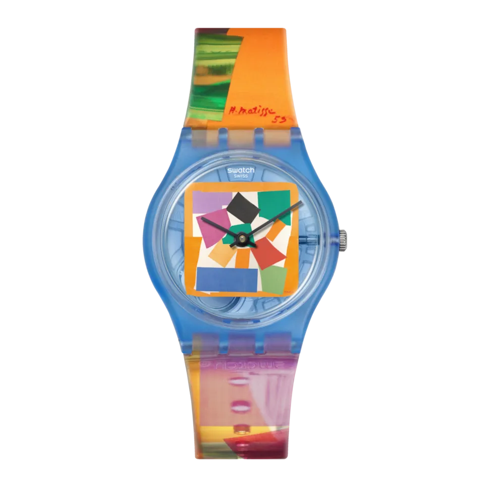 Часы Matisse's Snail разноцветные с разноцветным ремешком Swatch, мультиколор
Часы Matisse's Snail разноцветные с разноцветным ремешком Swatch, мультиколор