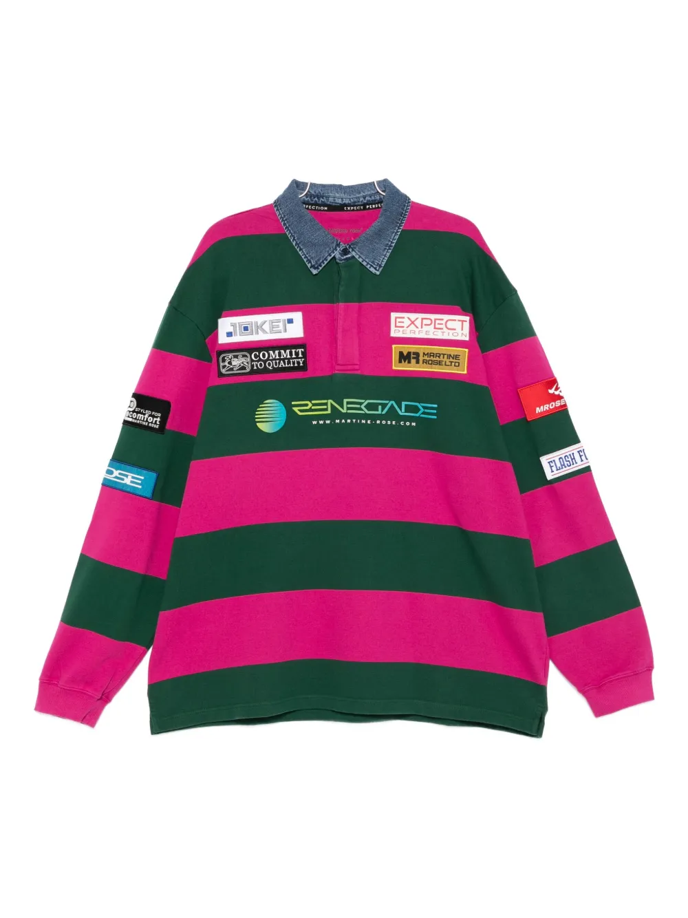 Полосатая рубашка-поло для регби Martine Rose, зеленый
Полосатая рубашка-поло для регби Martine Rose, зеленый