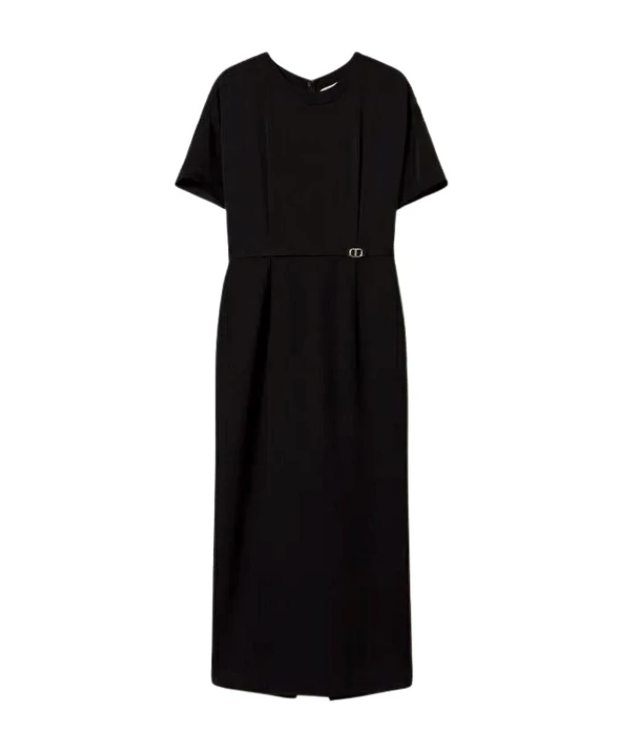 Платье из миланского трикотажа и крепдешина Twinset, черный
Платье из миланского трикотажа и крепдешина Twinset, черный