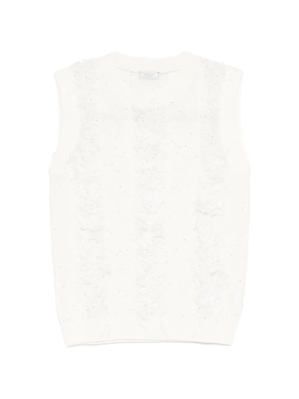 Вязаный жилет с украшением из пайеток Peserico, белый
Вязаный жилет с украшением из пайеток Peserico, белый