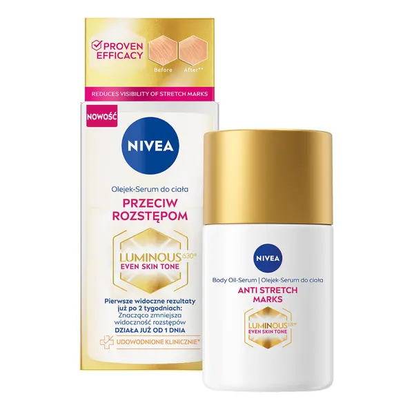Масло-сыворотка для тела против растяжек, 100 мл Nivea Luminous 630
Масло-сыворотка для тела против растяжек, 100 мл Nivea Luminous 630