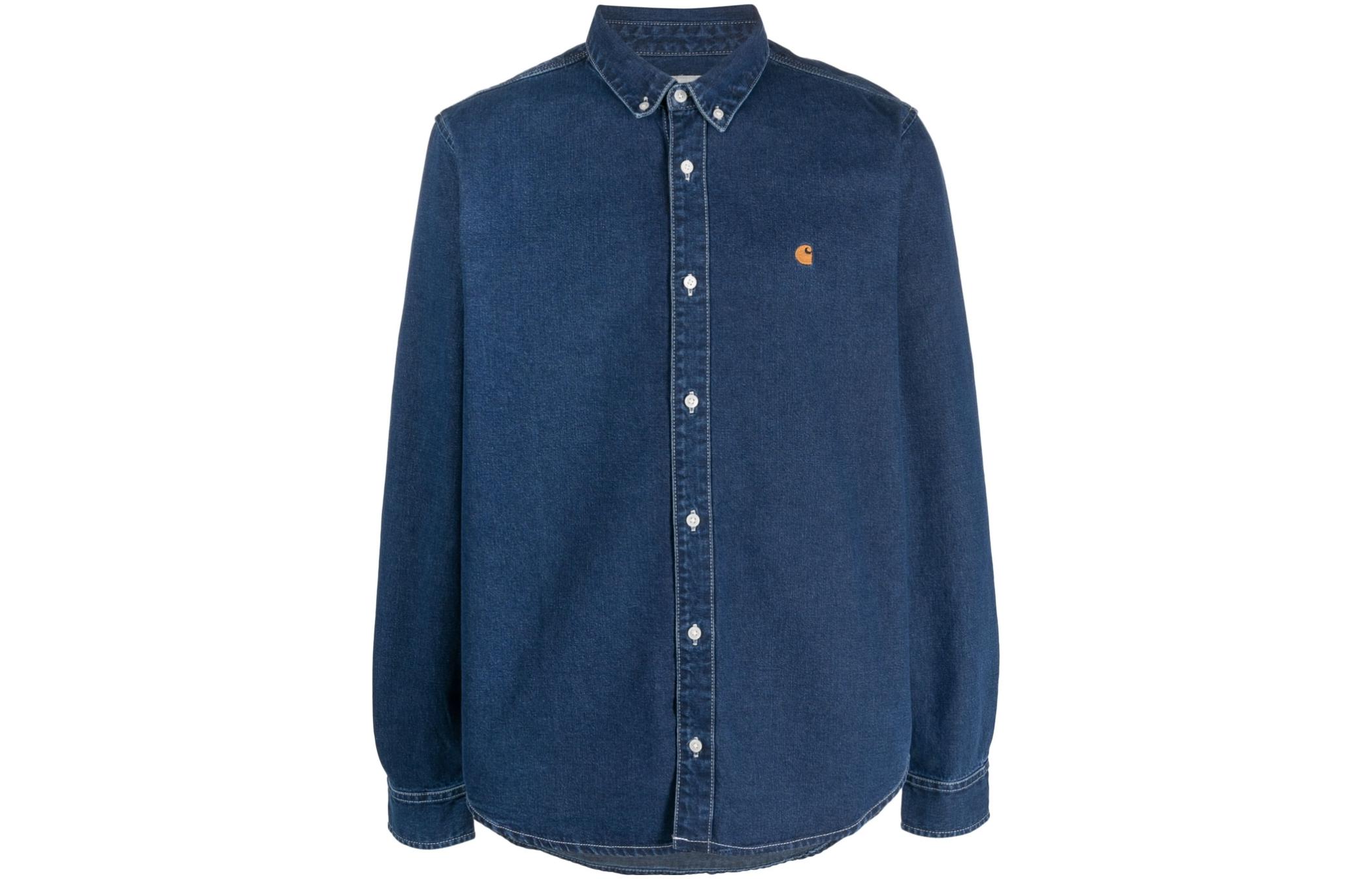 Джинсовая рубашка с вышитым логотипом и пуговицами Carhartt WIP, синий
Джинсовая рубашка с вышитым логотипом и пуговицами Carhartt WIP, синий