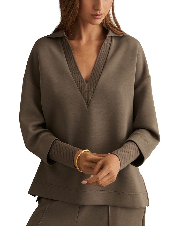 Берни Свитшот с воротником-поло REISS, зеленый
Берни Свитшот с воротником-поло REISS, зеленый