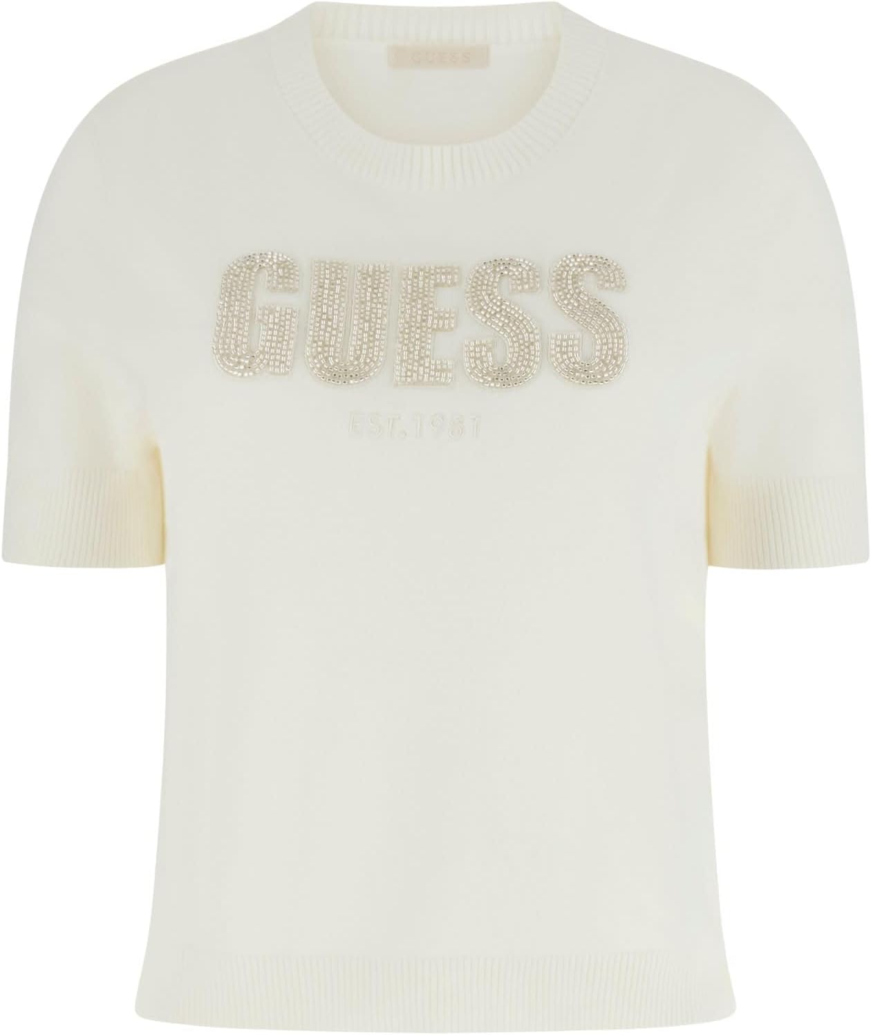 Женский свитер Guess Eco с коротким рукавом и логотипом Norah, Cream White
Женский свитер Guess Eco с коротким рукавом и логотипом Norah, Cream White