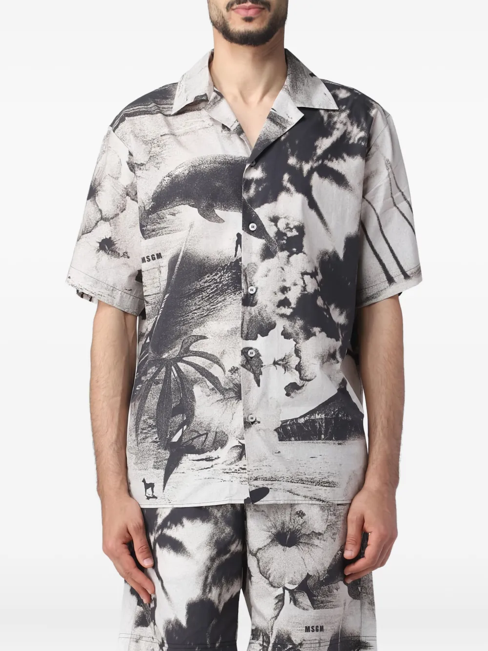 Рубашка с короткими рукавами и графическим принтом MSGM, белый
Рубашка с короткими рукавами и графическим принтом MSGM, белый