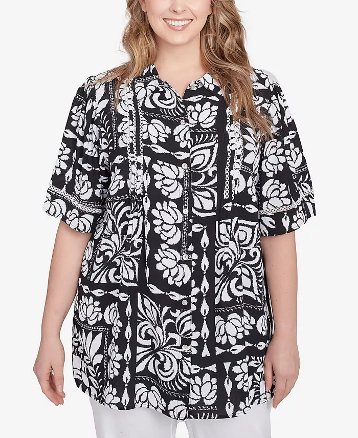 Рубашка-лагерь больших размеров с принтом лотоса и пуговицами спереди Ruby Rd., мультиколор
Рубашка-лагерь больших размеров с принтом лотоса и пуговицами спереди Ruby Rd., мультиколор