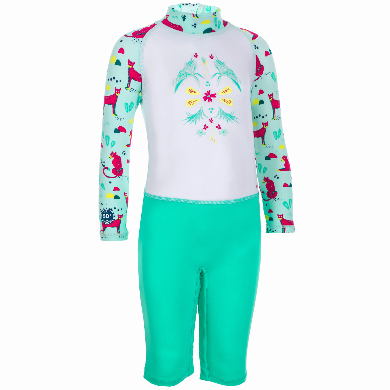 Детский короткий купальник с длинными рукавами и защитой от УФ-излучения - зелено-белый принт Nabaiji
Детский короткий купальник с длинными рукавами и защитой от УФ-излучения - зелено-белый принт Nabaiji