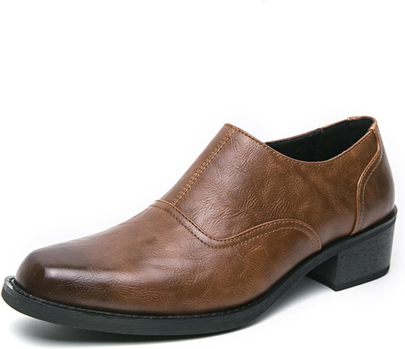 Мужские кожаные лоферы с низким каблуком и боковой молнией, удобные, с противоскользящей подошвой, на блочном каблуке, повседневные пенни-туфли, деловая обувь для работы в офисе Botrent, коричневый
Мужские кожаные лоферы с низким каблуком и боковой молнией, удобные, с противоскользящей подошвой, на блочном каблуке, повседневные пенни-туфли, деловая обувь для работы в офисе Botrent, коричневый