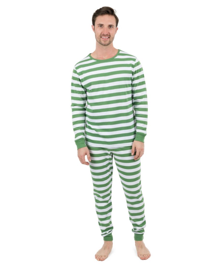 Мужская хлопковая полосатая пижама из двух частей для отдыха Leveret, Green & white
Мужская хлопковая полосатая пижама из двух частей для отдыха Leveret, Green & white