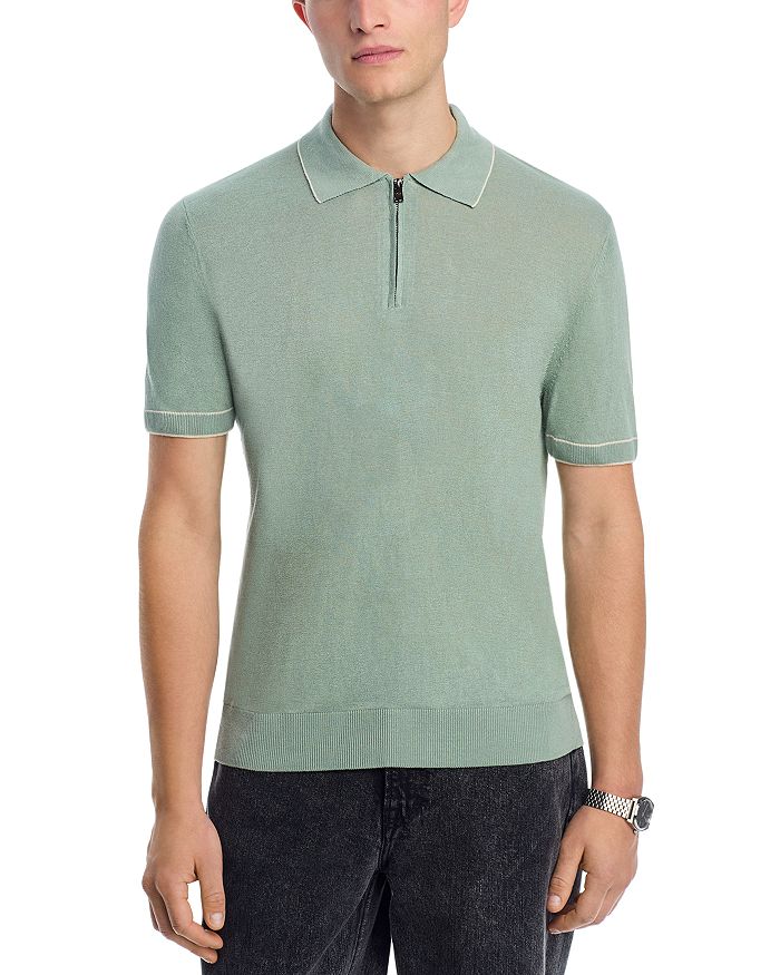 Льняной вязаный поло-свитер BOSS, зеленый
Льняной вязаный поло-свитер BOSS, зеленый