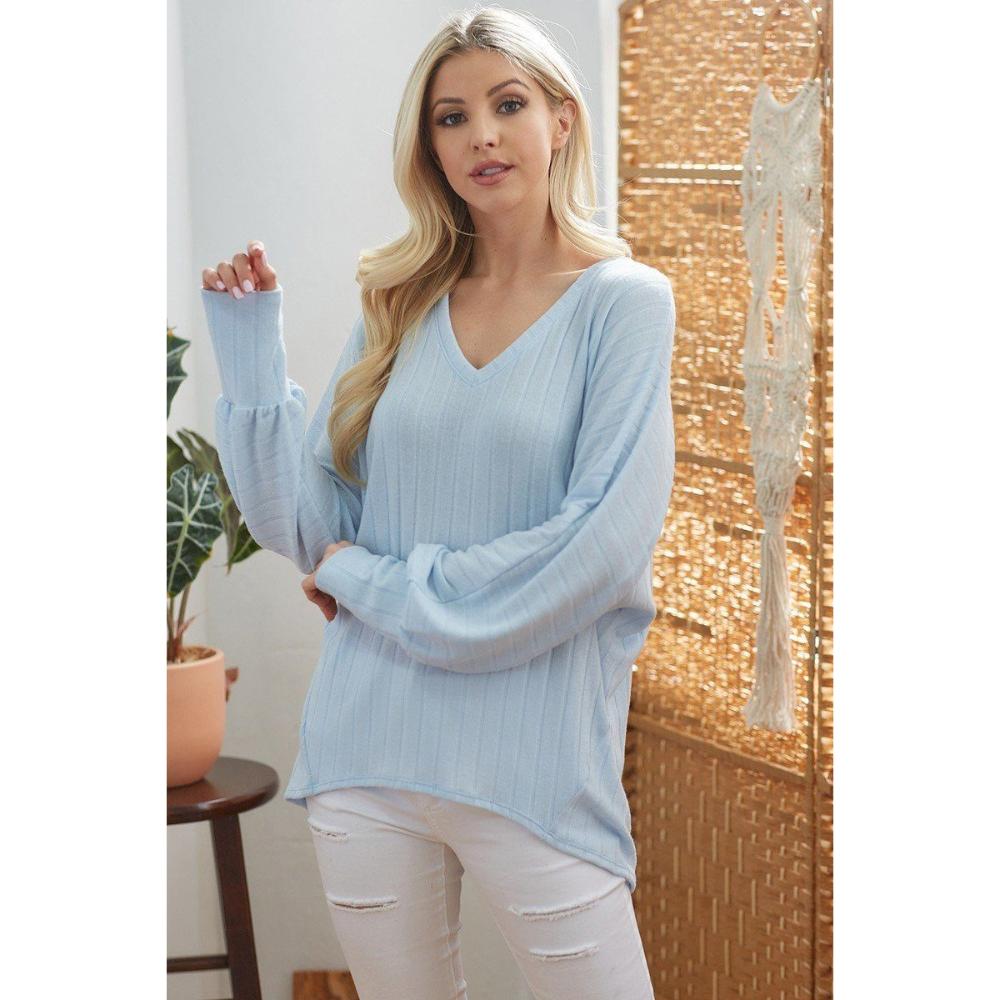 Топ с длинными рукавами и V-образным вырезом в рубчик FASHNZFAB, цвет powder blue
Топ с длинными рукавами и V-образным вырезом в рубчик FASHNZFAB, цвет powder blue