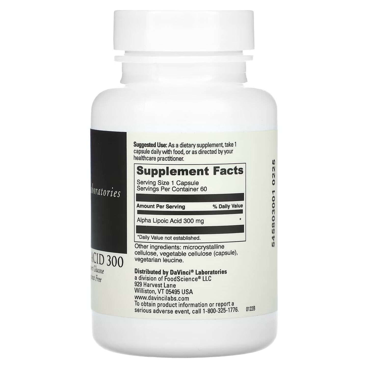 Добавка DaVinci Laboratories of Vermont Альфа-липоевая кислота,60 капсул
Добавка DaVinci Laboratories of Vermont Альфа-липоевая кислота,60 капсул