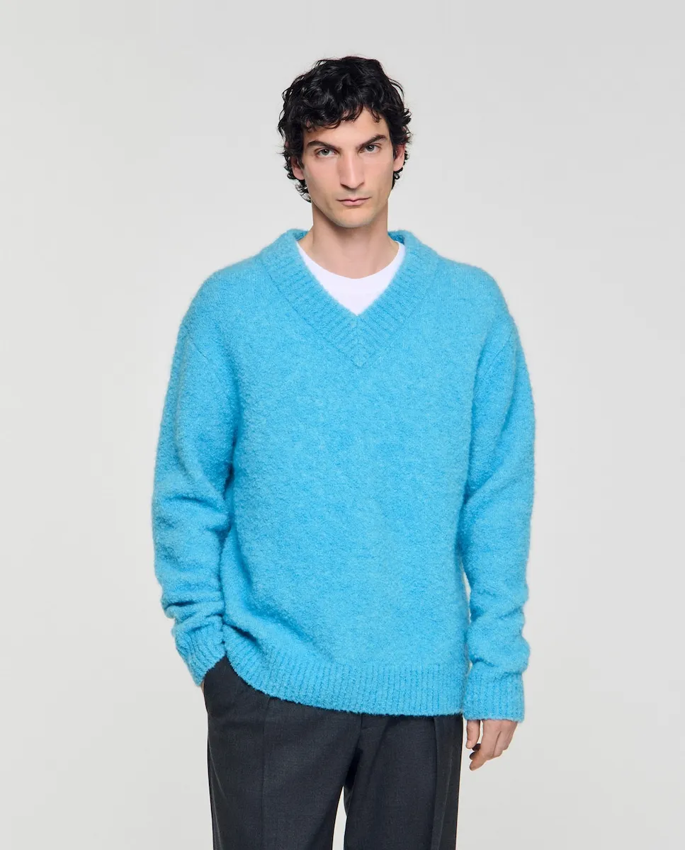 Мужской свитер с V-образным вырезом и длинными рукавами Sandro, бирюзовый
Мужской свитер с V-образным вырезом и длинными рукавами Sandro, бирюзовый