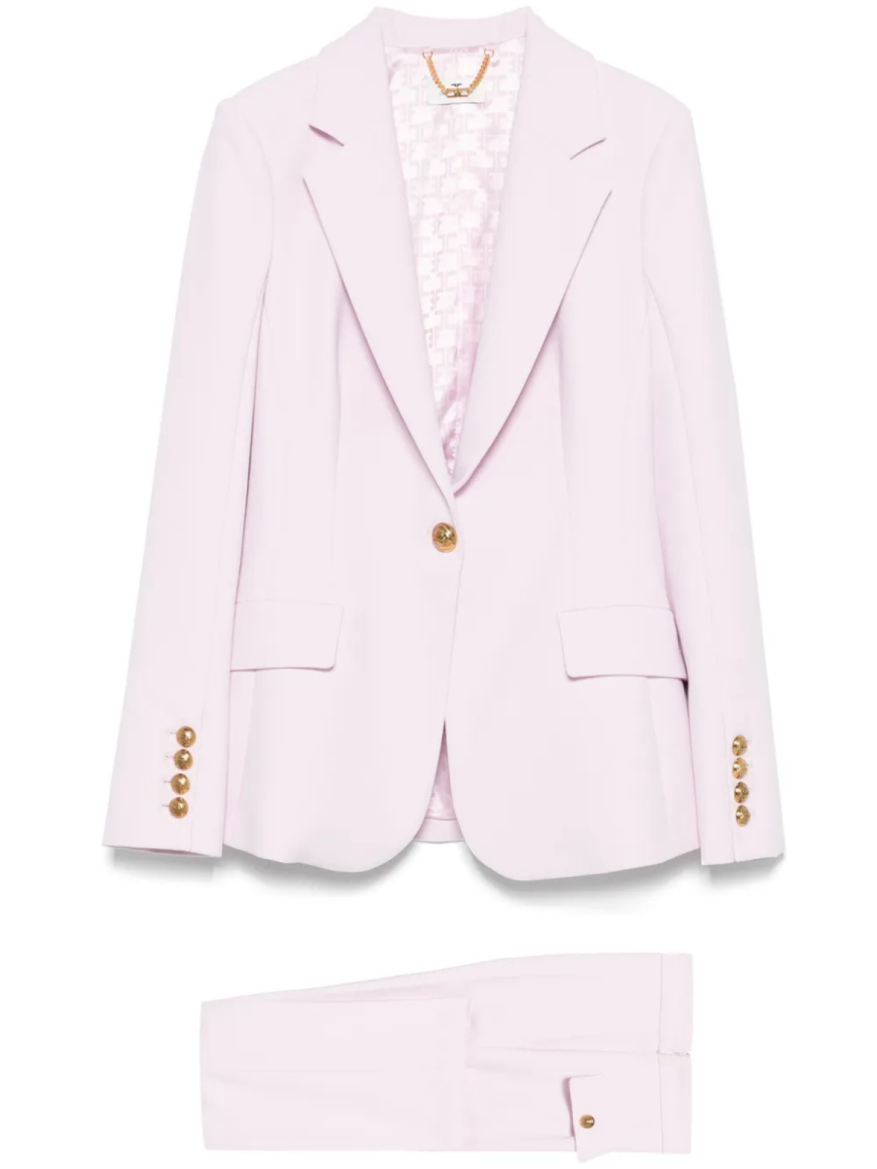 Elisabetta Franchi креповый костюм с однобортным пиджаком, розовый
Elisabetta Franchi креповый костюм с однобортным пиджаком, розовый