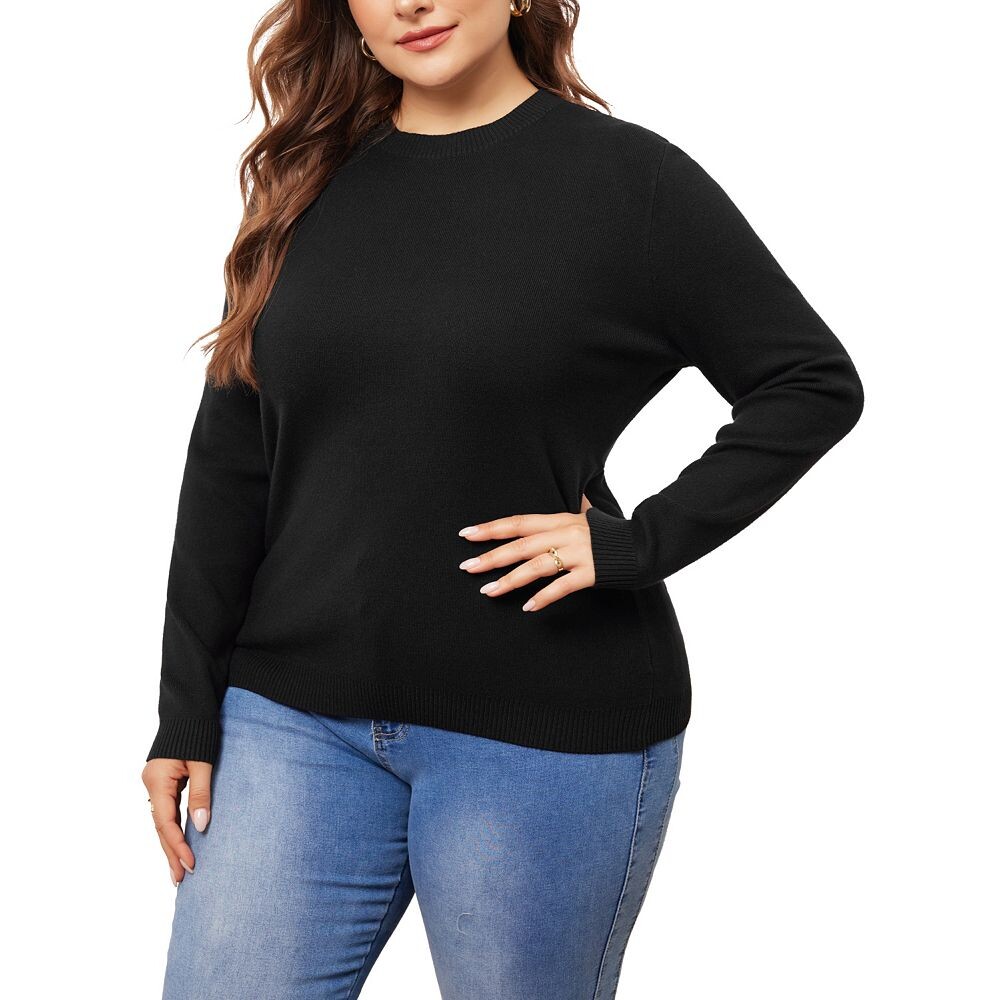 Женские вязаные свитера больших размеров с длинными рукавами, рубашки с круглым вырезом, осенние повседневные базовые футболки Agnes Orinda, черный
Женские вязаные свитера больших размеров с длинными рукавами, рубашки с круглым вырезом, осенние повседневные базовые футболки Agnes Orinda, черный