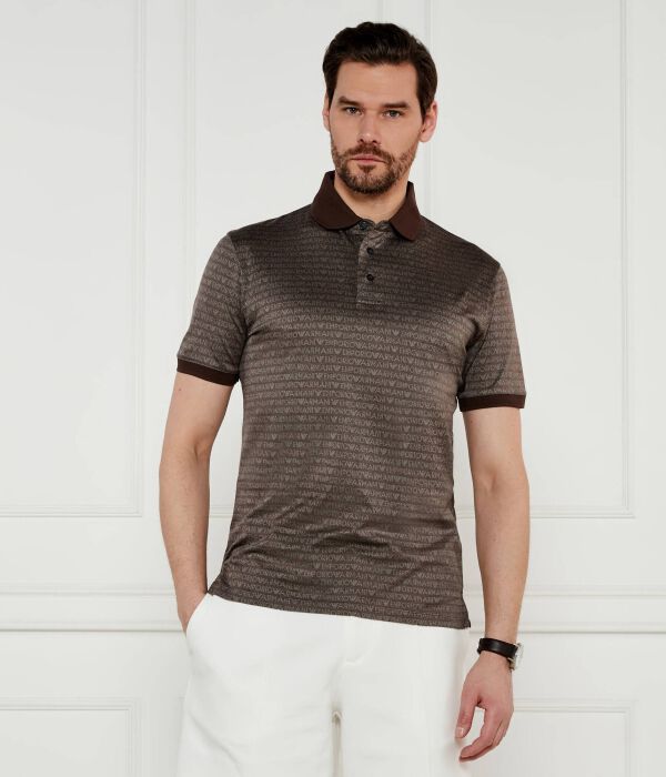 Рубашка поло Regular fit Emporio Armani, коричневый 
Рубашка поло Regular fit Emporio Armani, коричневый