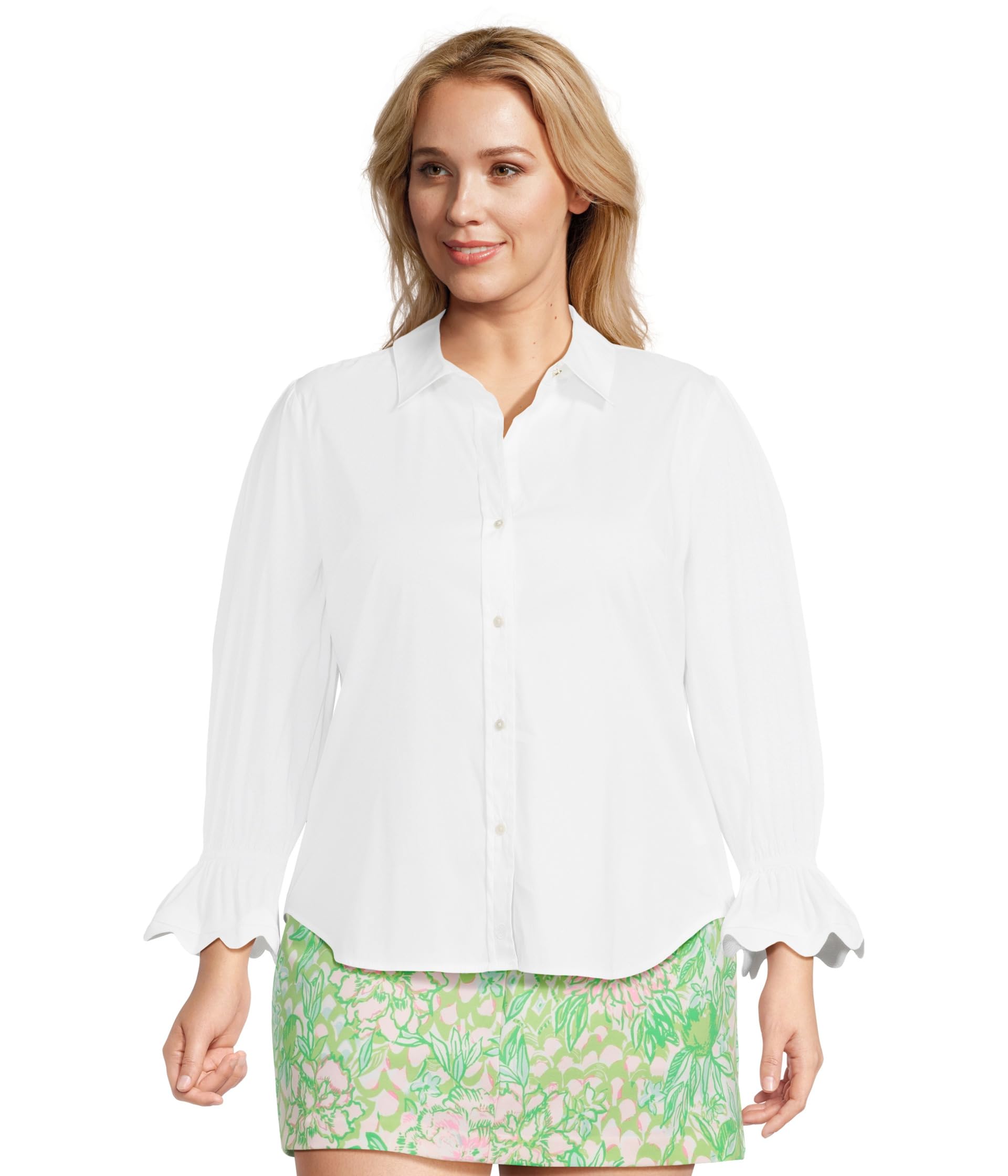 Рубашка Lilly Pulitzer The Ricrac Lilly Shirt, цвет Resort White 
Рубашка Lilly Pulitzer The Ricrac Lilly Shirt, цвет Resort White